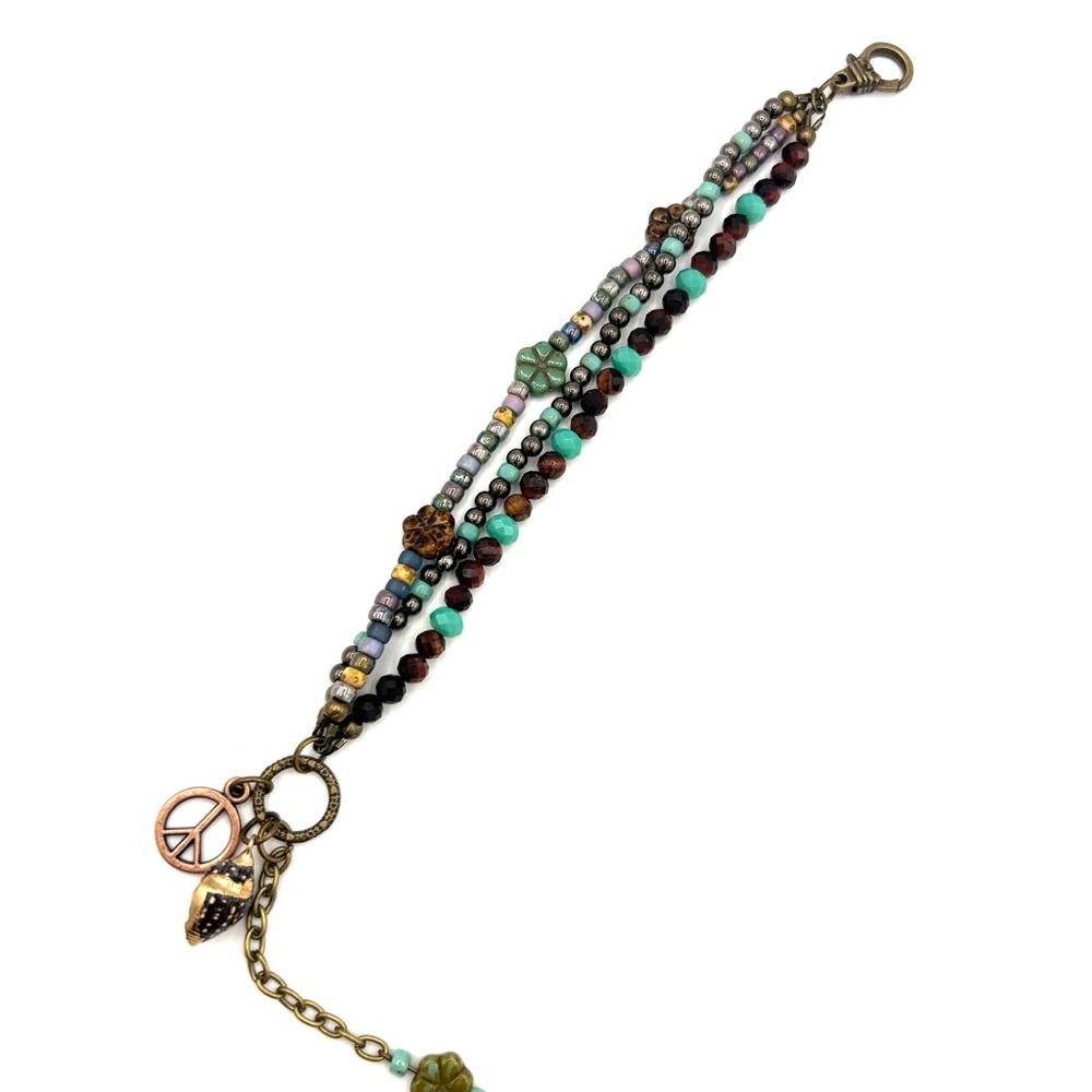 Hand Crafted Bohemian Multicolor Beaded Bracelet - Picture 5 of 10